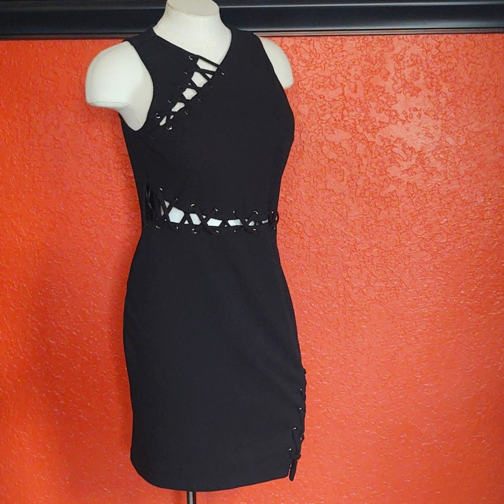 Limerence Co. Bodycon Cocktail Party Dress Little Black Dress Cut Outs Large